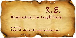 Kratochvilla Eugénia névjegykártya